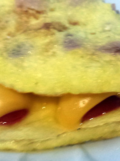 A picture of Elisa's Simple Tomato, Cheese and Ham Omelette.