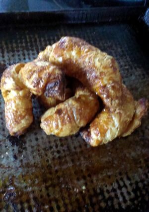 A picture of leftover puff pastry croissants.