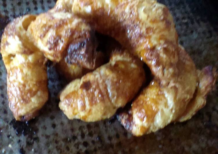 Steps to Make Super Quick Homemade leftover puff pastry croissants