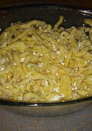 Túrós tészta, házi készítésű tésztából recept fotója