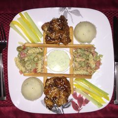 A picture of Sesame Chicken and Pasta Salad With Dill.