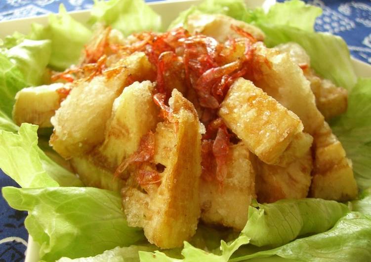 Recipe of Perfect Fried Bamboo Shoot and Sakura Shrimp Salad