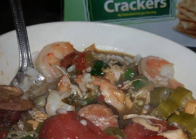 Just Do It Shrimp, sausage, and chicken GUMBO