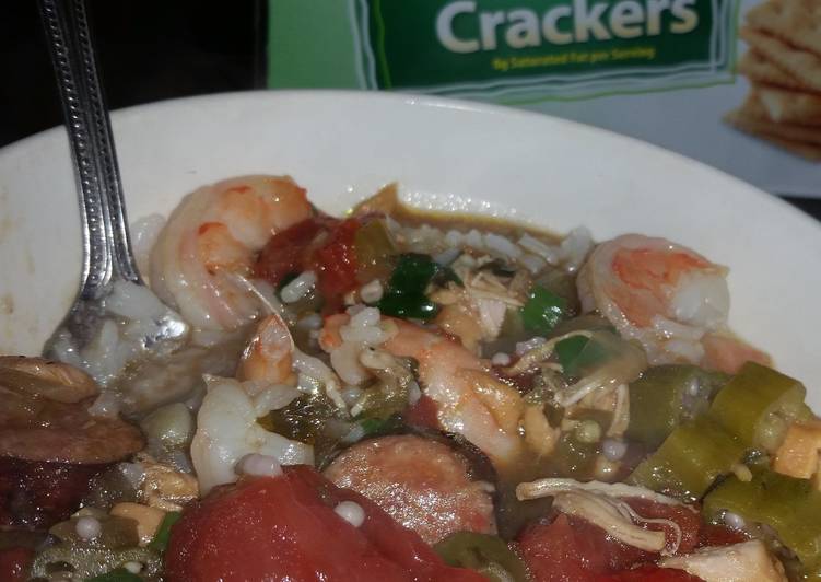 Recipe of Homemade Shrimp, sausage, and chicken GUMBO