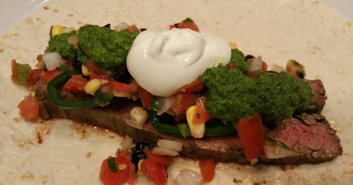 CilantroLime Flank Steak Fajitas Recipe by HardDog1110 Cookpad