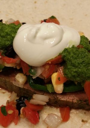 A picture of Cilantro-Lime Flank Steak Fajitas.