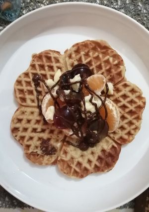 Una foto de Waffles de avena y banano