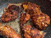 A picture of fried chicken with bread crumbs