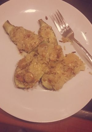 A picture of Stuffed Zucchini á la Thomas.