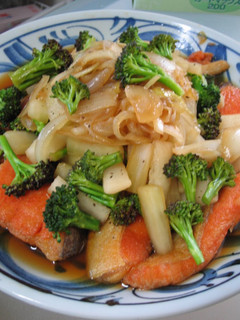 A picture of Japanese-style Salmon and Vegetable Marinade.