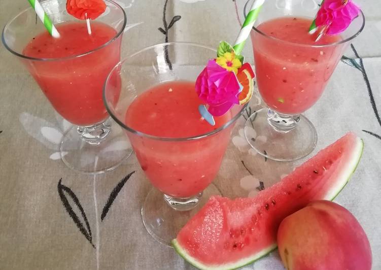 Recette De Boisson fraîche pastèque et pêches