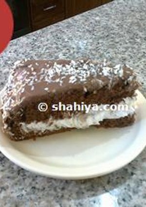 صورة لوصفة طريقة عمل كيكة الكريما المبللة بالكاكاو