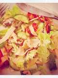Ham and mushroom salad