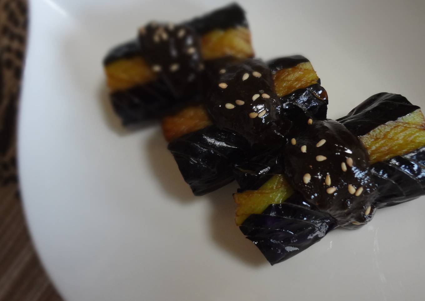 Eggplant with Dengaku Miso - Long Eggplant Version