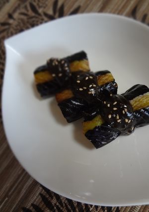 A picture of Eggplant with Dengaku Miso - Long Eggplant Version.