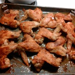 A picture of "fraked" chicken wings.