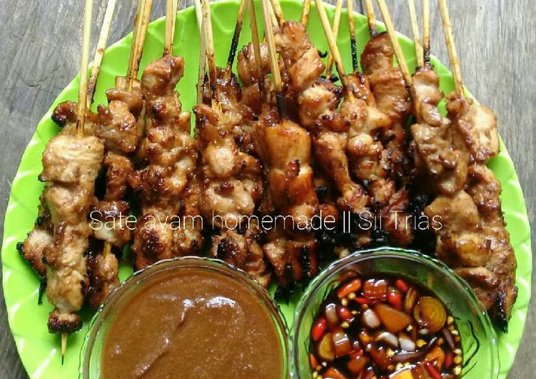 Sate Ayam Homemade Lengkap Bumbu Kacang ala Sii Trias💓