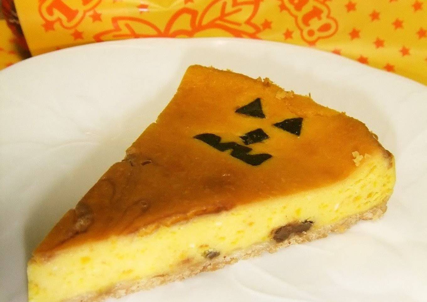 Kabocha Squash Cheesecake, Halloween-style