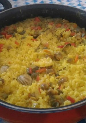 Una foto de Arroz con berberechos