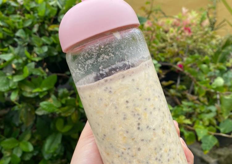 Siap Saji OVERNIGHT OATMEAL CHIA SEEDS PISANG (DIET) Enak Sempurna