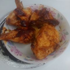 A picture of Delicious Chicken with BBQ sauce.