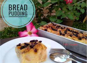 Foto resep 79. Bread Pudding (puding roti dg kismis dan kayumanis)