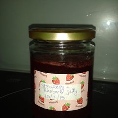 A picture of Rhubarb and strawberry jelly.