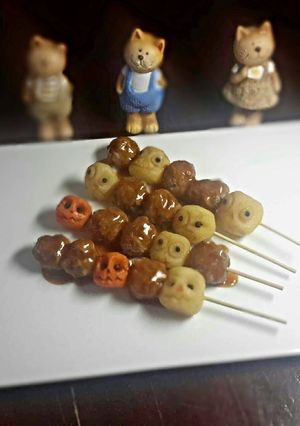A picture of Halloween : Spicy Meatballs Skewers.