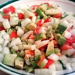 A picture of Big Daddy's Avocado Cucumber Dill Salad.