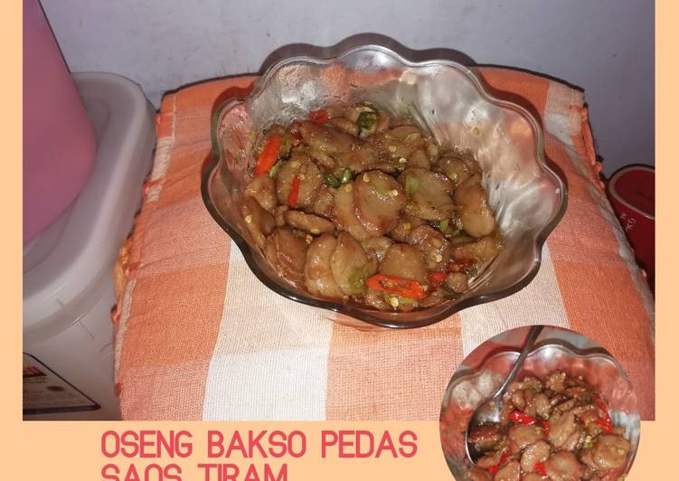 Oseng bakso pedass saos tiram 🍛🍛