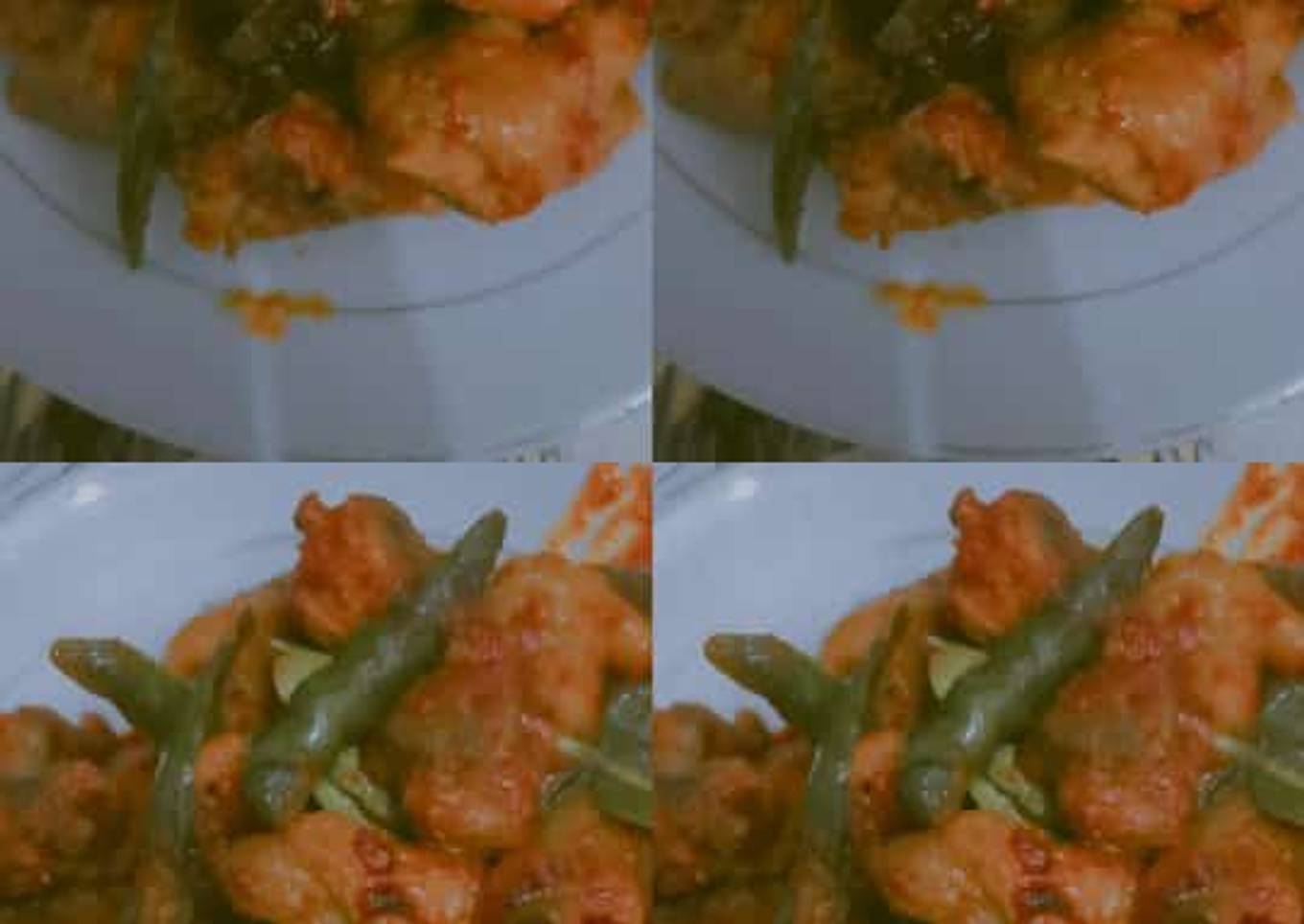 Kulit ayam, ceker, dan ampela masak kuning