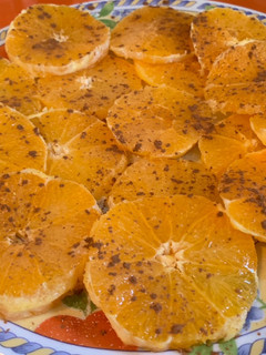 Una foto de Naranja con azúcar y canela