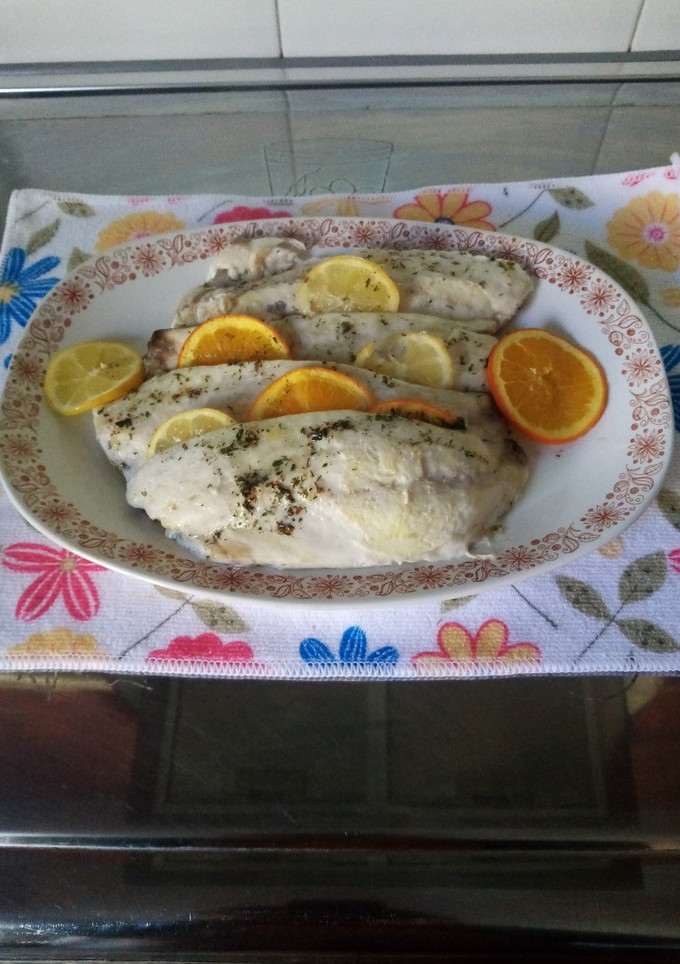 Una foto de Dorada a la naranja y limón