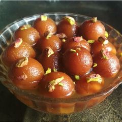 A picture of Wheat flour gulab jamun.
