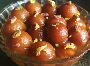 A picture of Wheat flour gulab jamun.