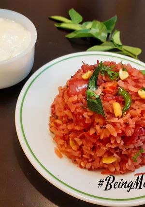 A picture of Beetroot Poha.