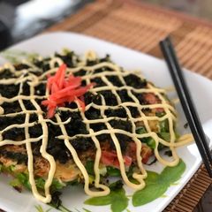 A picture of Japanese Cabbage Okonomiyaki Pancake.