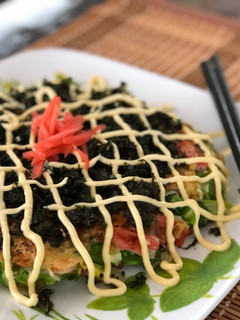 A picture of Japanese Cabbage Okonomiyaki Pancake.