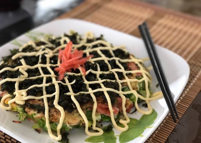 Japanese Cabbage Okonomiyaki Pancake