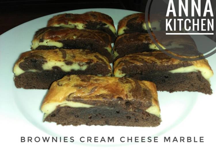 Langkah Mudah untuk Membuat Brownies cream cheese marble Anti Gagal
