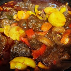 A picture of Filipino Beef Mechado (Beef Stew).
