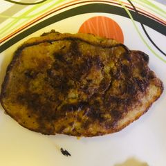 A picture of Banana oat pan cake.