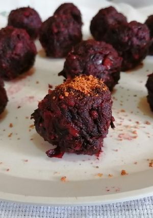 Una foto de Bolitas de jamaica, arándanos y chile