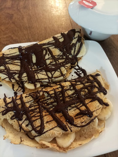 Una foto de Tortitas de avena con plátano y chocolate