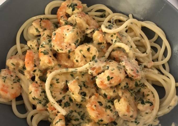 Spaghettis frais aux crevettes 🦐