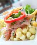 Trío marino cebiche, causa y chicharrón de pota👍🇵🇪