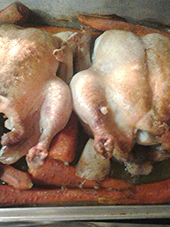 A picture of Simple roasted chickens.