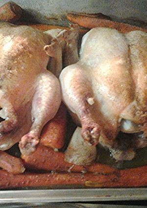 A picture of Simple roasted chickens.