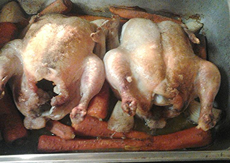 Simple roasted chickens