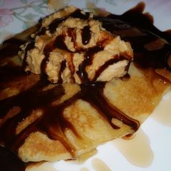 A picture of FS Mascarpone Peanut Butter Choc Pancake.